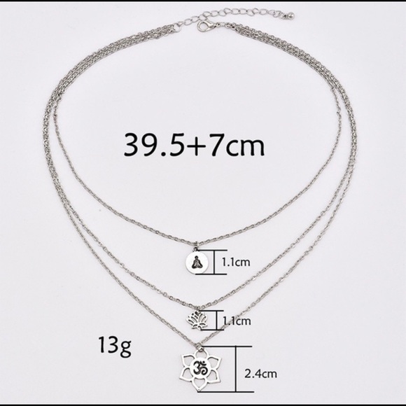 3 layer lotus flower necklace - Picture 3 of 7